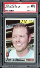 1970 Topps Baseball #284 Jack Baldschun PSA 8