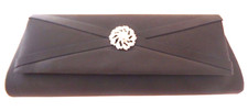 BENJAMIN WALKER BROWN SATIN EVENING HAND BAG