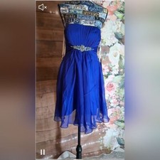 LA FEMME BLUE STRAPLESS PROM DRESS SIZE 0 NWT