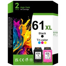 1 2PK 61XL Ink Cartridge For HP OfficeJet 2620 4630 4635 ENVY 4500 5530 5535 Set