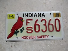 Indiana Hoosier Safety 2006 license plate # 6360