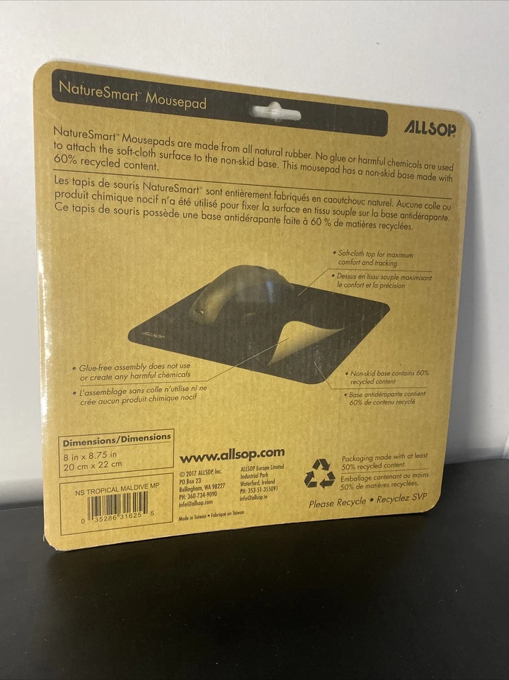 Allsop Naturesmart Mouse Pad Tropical Maldive 8 1/2 x 8 x 1/10 31625 New Sealed - Image 2 of 2