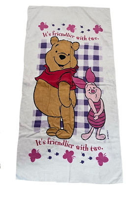 Vintage Disney Winnie the Pooh Piglet Beach Towel 90s y2k
