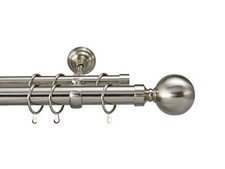 Designer Metal Double Extendable Curtain Pole Rail Rod 19/19mm Eyelet Or Rings