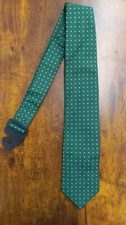 Brooks Brothers Green with Light Blue Squares 100 Silk Men's Necktie 57"