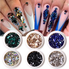 Glitter Nail Art Rhinestones Flatback Crystals Gems 3D Nails Decoration 