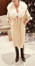 Vintage Stroock arctic fox 50s swing coat