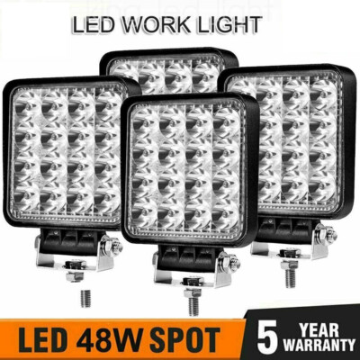 4X 48W LED Arbeitsscheinwerfer Offroad Scheinwerfer Jeep Bagger Auto SUV LKW 12V
