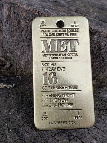 Original September 16, 1966 Metropolitan Opera House Opening Brass Ticket Fob - Picture 12 of 18