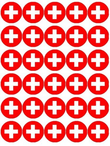 30x Schweiz Flagge Cupcake Toppers Essbare Backoblate Fairy Kuchendekoration - Bild 1 von 1