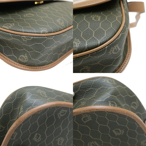 CHRISTIAN DIOR Logos Honeycomb Shoulder Bag PVC Leather Brown Gold 36FB184 - Imagen 7 de 17