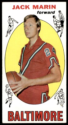 1969-70 TOPPS JACK MARIN RC BALTIMORE BULLETS #26 WRITING ON FRT