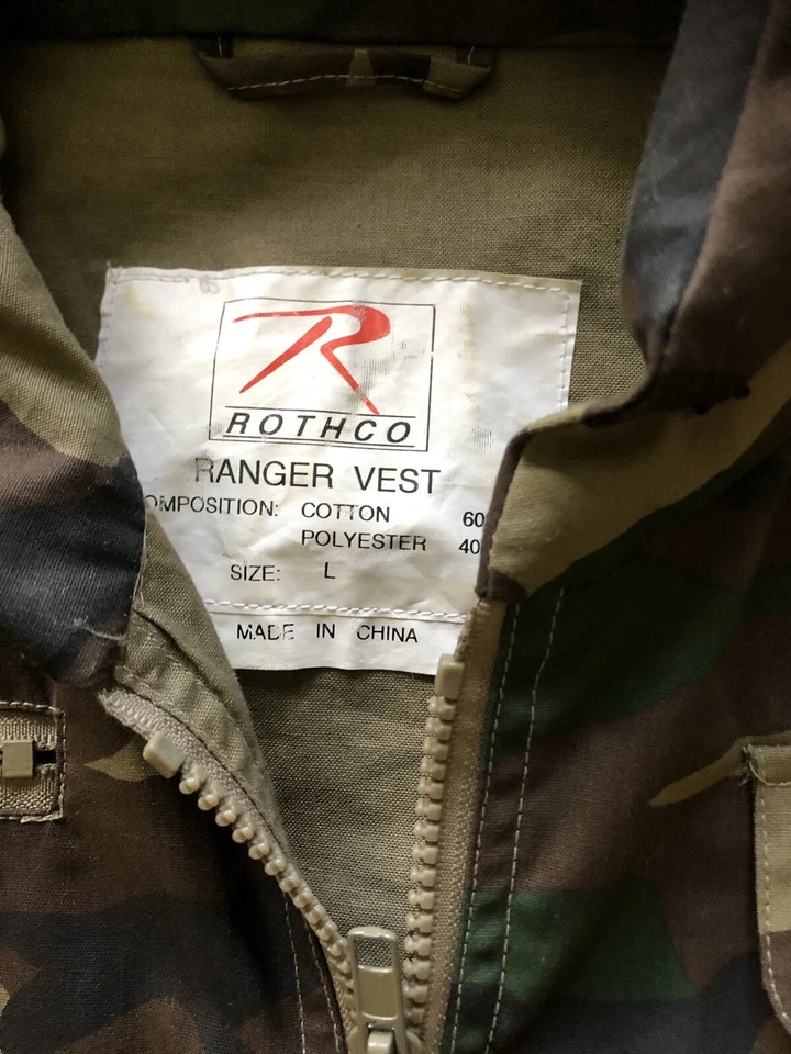 Rothco Camo Ranger Army Vest Boys Sz Large Men’s S Pockets Hood - Image 4 of 4