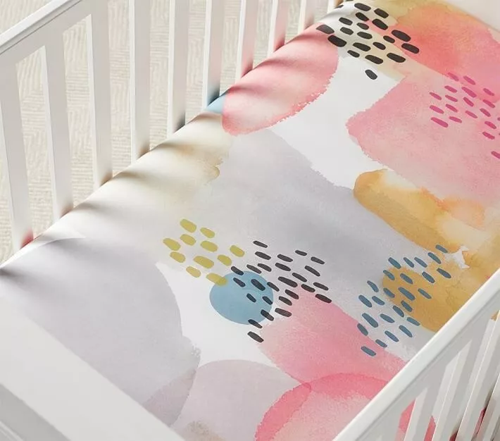 Pottery Barn Modern Baby Organic Lexi Crib Fitted Sheet Abstract