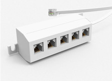 RJ11 Jack 5 Ports Telephone Line Splitter Plug Adapter Modular Extension White