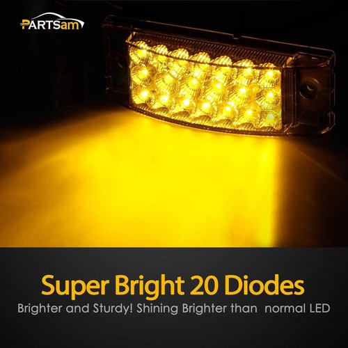Partsam 2pcs 6 inch Amber 20 LED Marker Lights Turn Signal Light, Sealed 6x2 ... - Picture 3 of 7