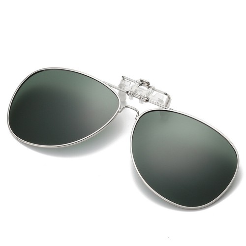 Metall Clip On Flip Up Polarisierte Sonnenbrille Herren Damen Pilot Autofahren Brille UV400 - Bild 20 von 28