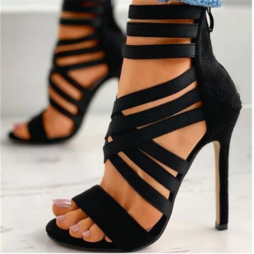 2025 Womens Ladies Block High Heels Ankle Strap Sexy Open Toe Sandals Shoes Size - Picture 4 of 5