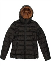 Blauer Womens Hooded Padded Jacket Uk 14 Medium Black Polyamide Bd03
