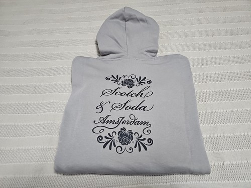 Scotch & Soda NEW Fleece Graphic Relaxed Fit Hoodie Sweatshirt In Asphalt Gray S - Picture 2 of 18