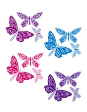 4 Sheets Flutterbyes WALLIES ADHESIVE CUTOUTS