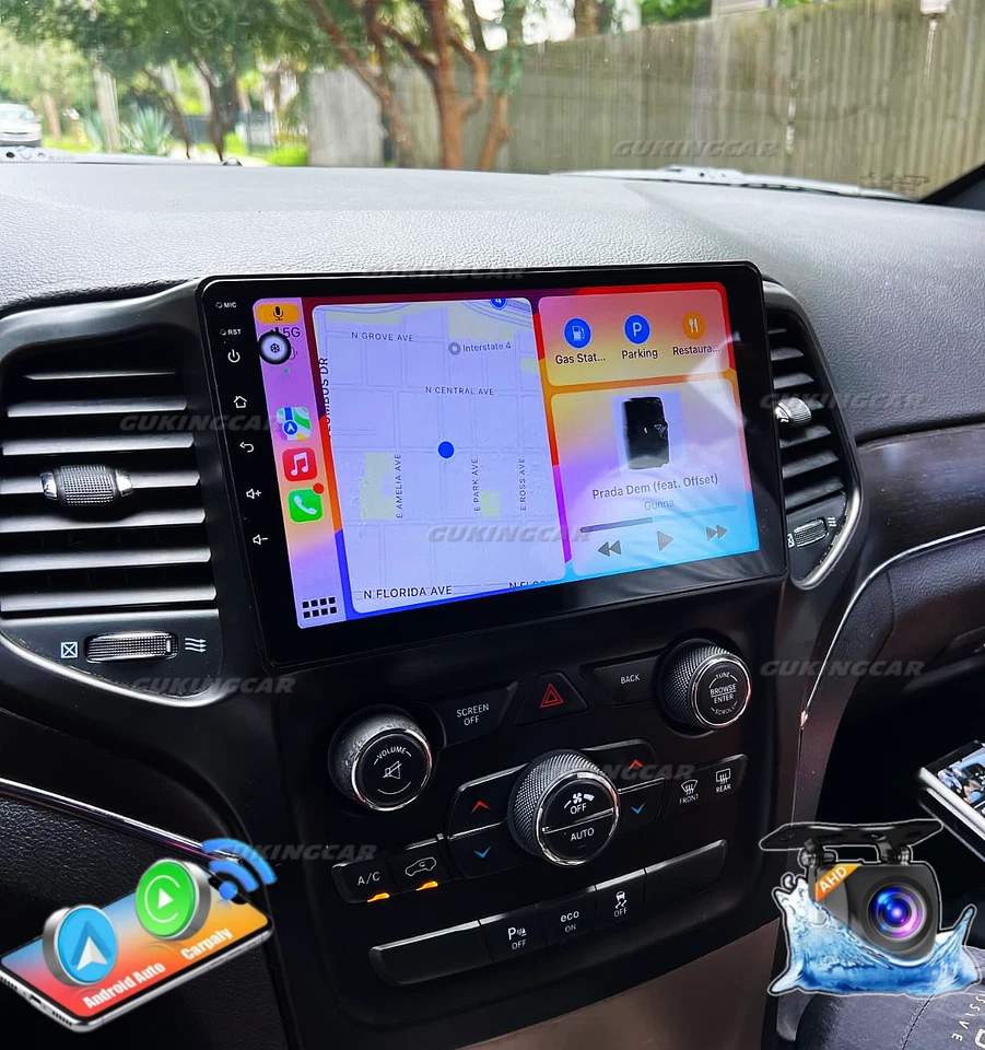 For 2014-2022 Jeep Grand Cherokee Android 13.0 Carplay Car Stereo Radio GPS Navi Foto 3 de 4