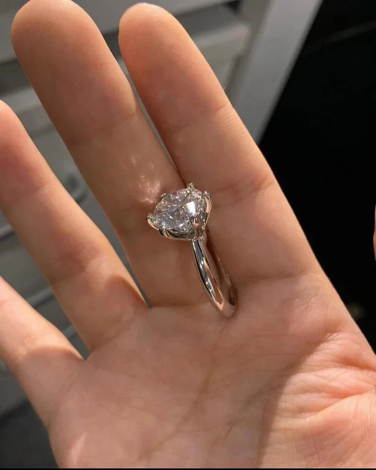 3 Ct Round-Cut VS1/G Lab Grown Diamond Solitaire Engagement Ring 14K White Gold - Image 3 of 4