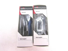 NOS! LOT of (2) COOPER 15A-120V SINGLE POLE QUIET SWITCHES, BROWN, 1301B-BOX