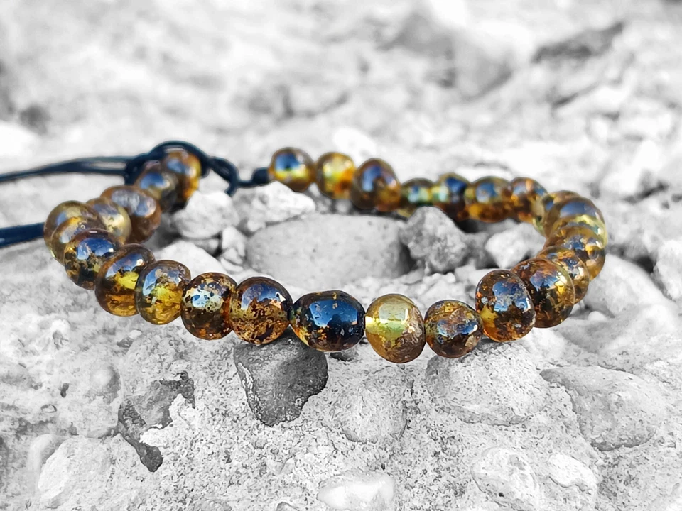 Herren Armband Bernsteinarmband 100% Natur Bernstein Surfer-Armband Damen00282 - Bild 2 von 4