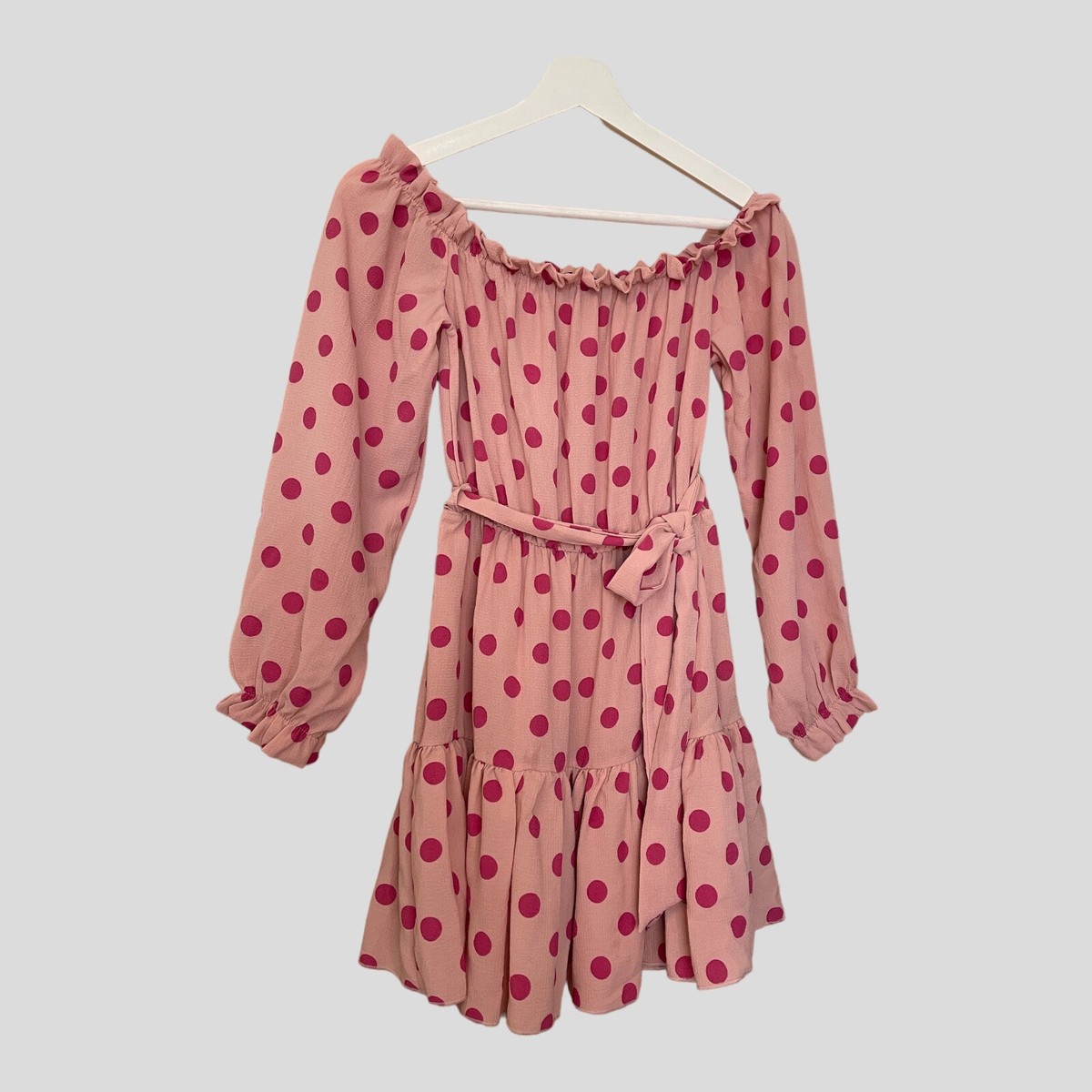 Shift Dress Pink Polka Dot Bardot Dress Pink Bardot Jacquard Shift