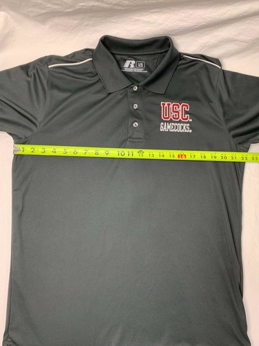 Russell Mens USC Gamecocks Short Sleeve Polo Shirt Large Black 100% Polyester - Picture 11 of 11