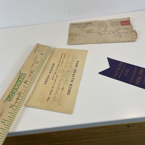 1916 antiker Boston Store Chicago, Illinois Umschlag blaues Band Baby Award - Bild 15 von 21