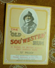 OLD SOU'WESTER' RUM VINTAGE LABELS - MAGEE, MARSHALL & CO LTD BOLTON LANCS