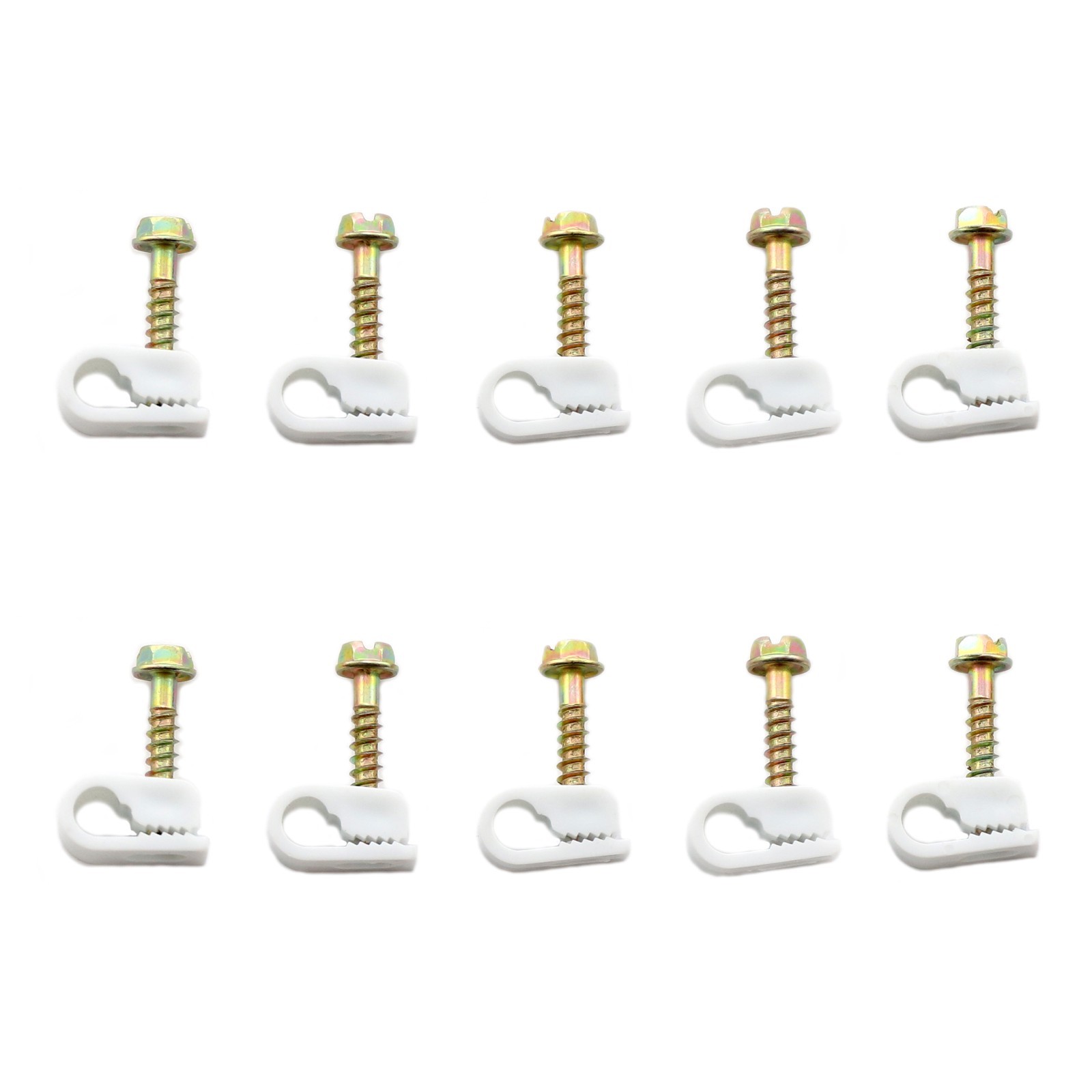 Coax Cable Flex Screw Clips BLACK or WHITE Coaxial RG6 RG59 RG7 RG11