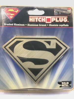 Plasticolor 2225 Trailer Hitch Plug - With Brushed Aluminum Superman Logo