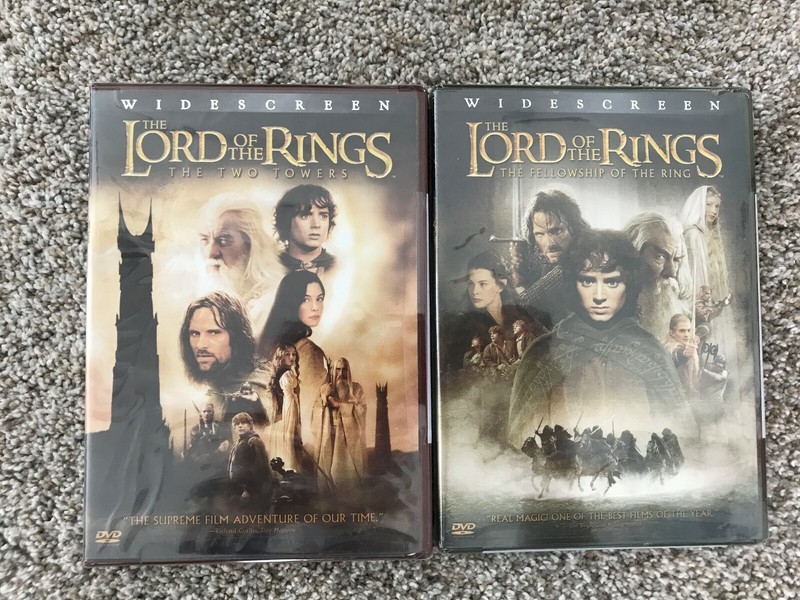 NISP The Lord of the Rings The Fellowship of the Ring and The Two Towers DVDs