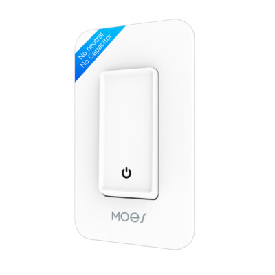 MOES 1/2Pack WiFi Smart Light Switch No Neutral No Capacitor Alexa Google APP
