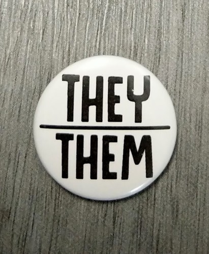 Sm 1" Mini Button 25mm Pinback Pin Pronoun Identify Rainbow Pride Trans Support - Picture 2 of 8