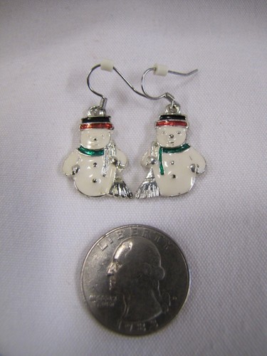 Schneemann Ohrringe Metall Schneemann Ohrringe Winter Urlaub Weihnachten Ohrringe - Bild 5 von 7