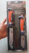 ILLINOIS INDUSTRIAL TOOL HUNTING FISHING CAMPING KNIVES TWO PIECE SET W/SHEATHS