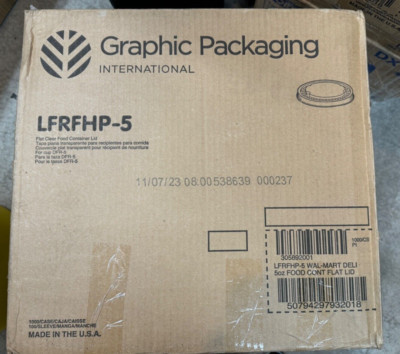 Graphic Packaging LFRFHP-5 Flat Clear Hot Food Container Lid 5oz 1000 Pack