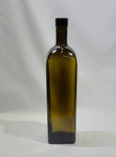 EMPTY Olive Green Wine Square Bottle