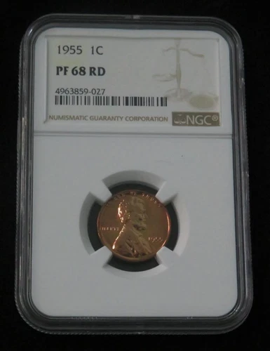 1955 Wheat One Cent * NGC Graded PF 68 RD * Beautiful Coin & Holder