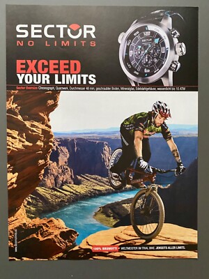 Sector No Limits Chronograph Brumotti Trial Bike Original 2009 Werbung Ad
