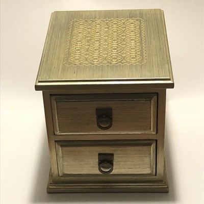 Pottery Barn Gold Jewelry Box Wood Very Nice Indian Style