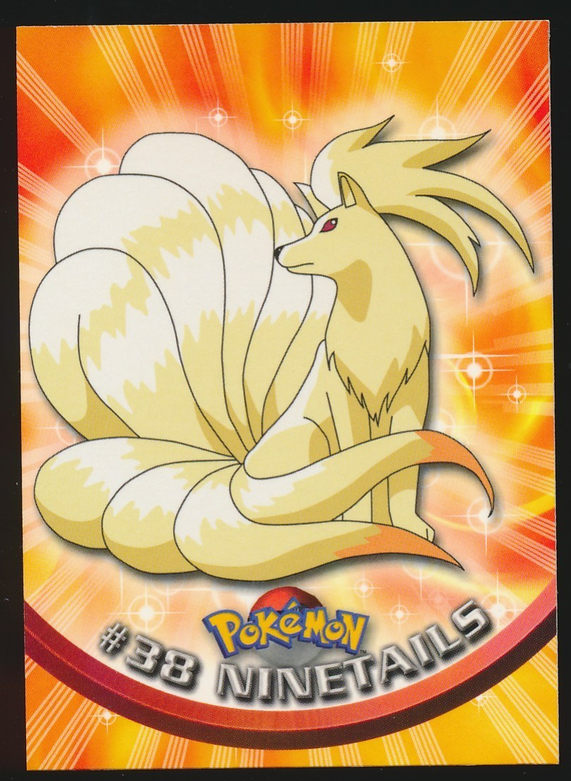 #38 NINETAILS 1999 Topps Pokemon TV Series 1 BLUE LOGO