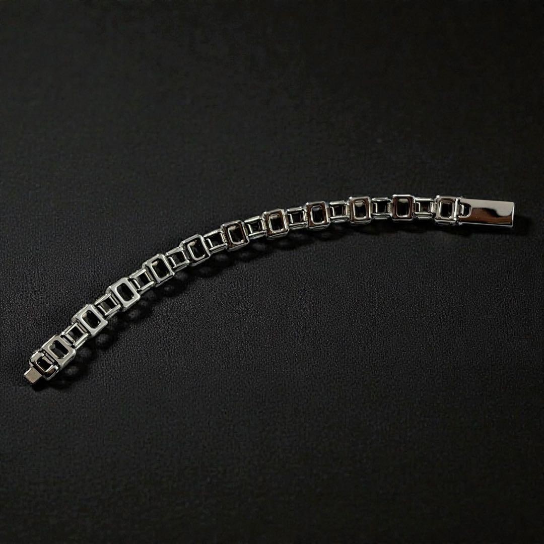 Prada Ruby Rhinestone Silver Bracelet 5.9 in Auth… - image 7