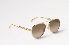 Louis Vuitton My LV Chain Pilot Sunglasses Gold Brown Gradient Pre-Owned