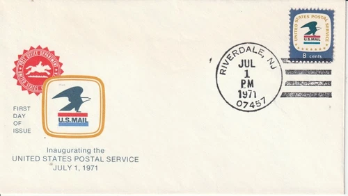 1396 Postal Service July 1 1971 FDC First Day Riverdale New Jersey