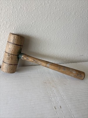 Vintage HELLENBERG Wooden Mallet Hammer 10oz 11 x5 
